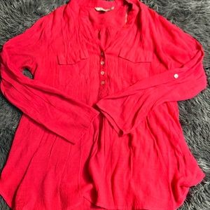Valerie Stevens‎ Size Large Pink Long Sleeve Pull Over Top Blouse